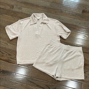 H&M Light Gray Knit Top and Shorts Set